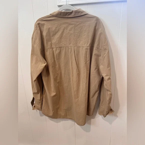 Scotch & Soda Oversized Button-Down Long-sleeved Tan Neutral Shirt Sz‎ Large NWT - Picture 11 of 11